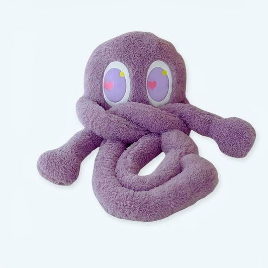 Peluche pieuvre géante violette douce câline enfant