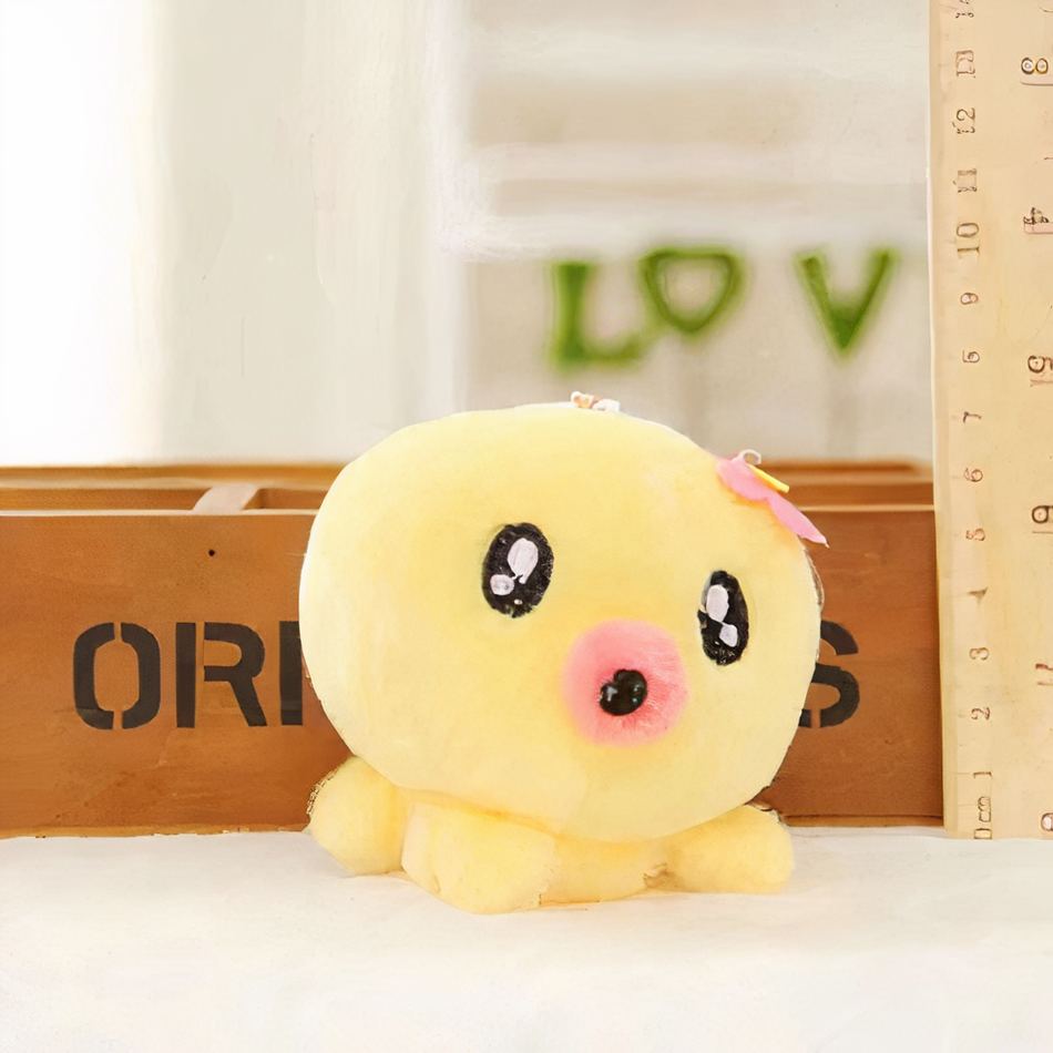 Peluche pieuvre jaune douce porte-clés mignon accessoire