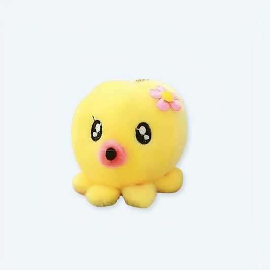 Peluche pieuvre jaune douce porte-clés mignon accessoire