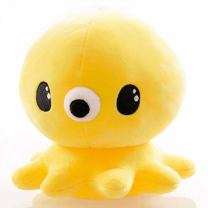 Peluche pieuvre jaune kawaii douce enfant chambre