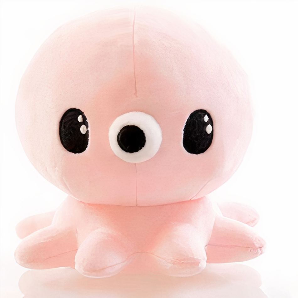 Peluche pieuvre kawaii rose douce câlin enfant hiver