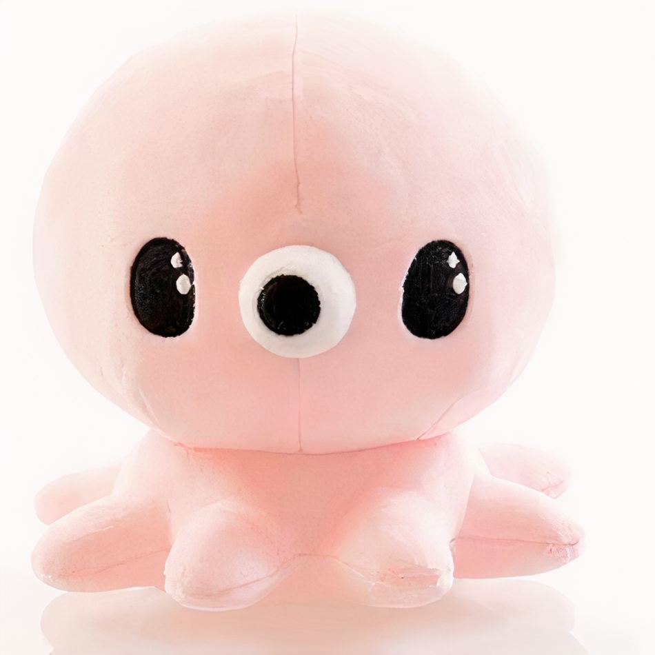 Peluche pieuvre kawaii rose douce câlin enfant hiver
