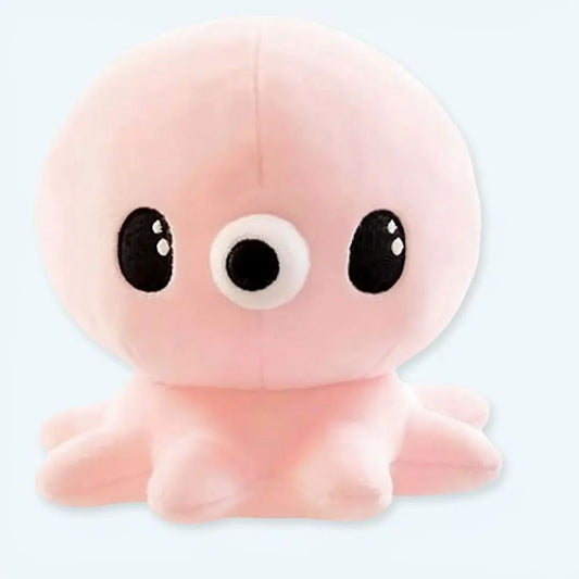Peluche pieuvre kawaii rose douce câlin enfant hiver