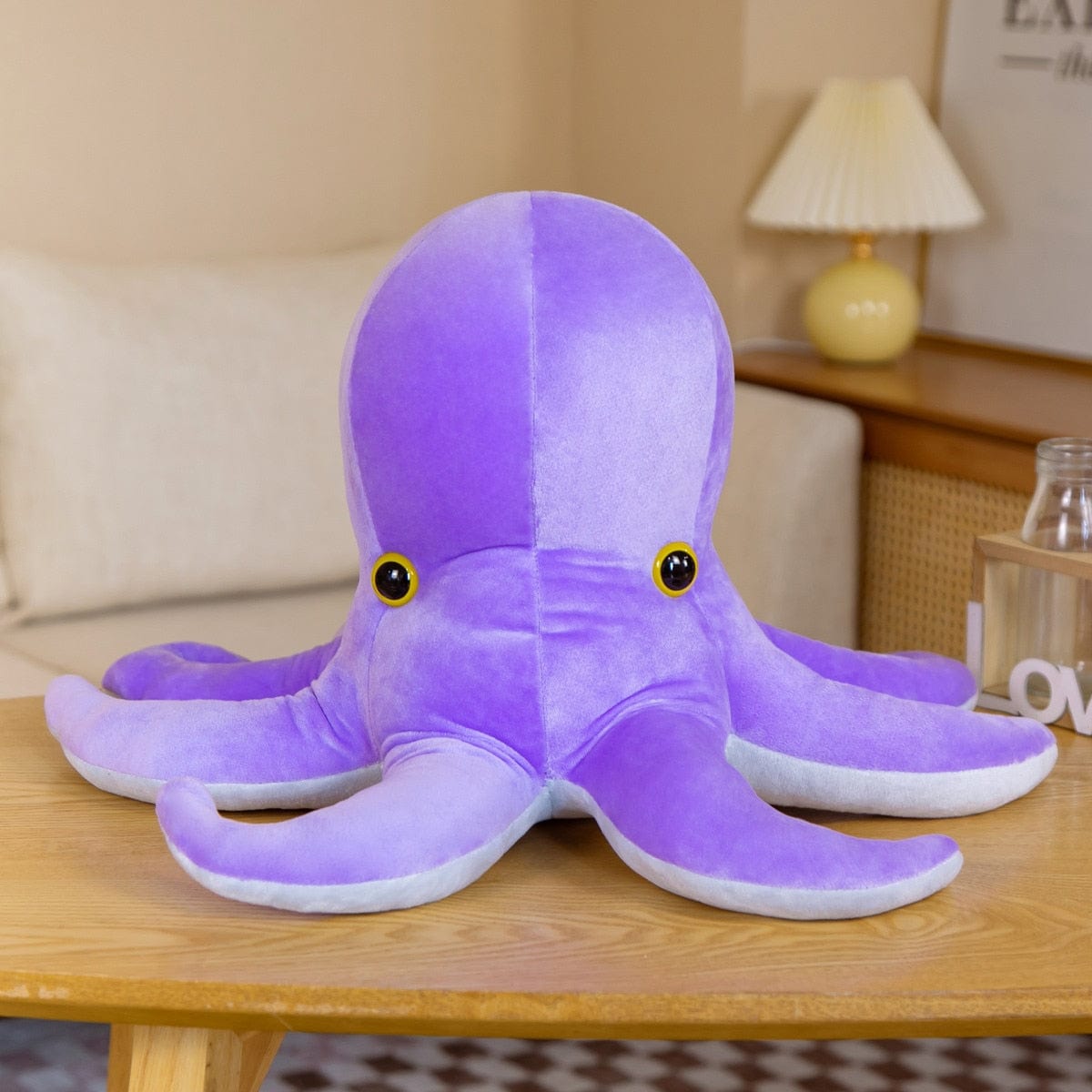 Peluche pieuvre orange et violette