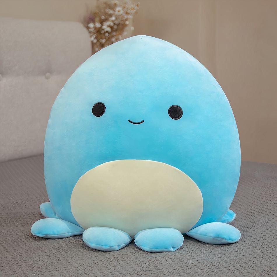 Peluche pieuvre oreiller doux confort maison cocooning