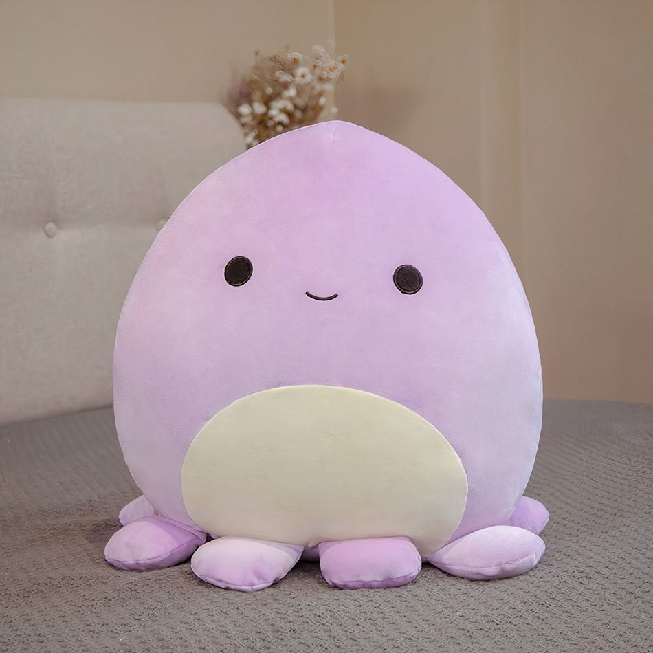 Peluche pieuvre oreiller doux confort maison cocooning