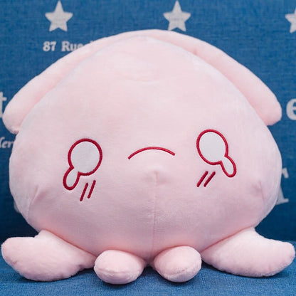 Peluche pieuvre rose expressive