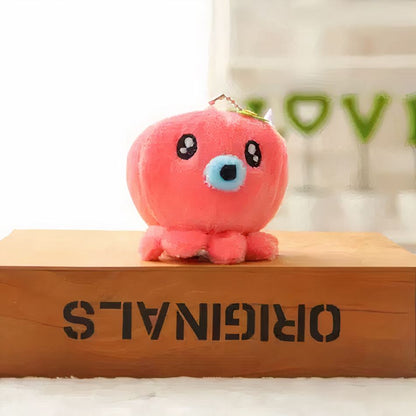 Peluche pieuvre rouge porte-clés mignon marin déco
