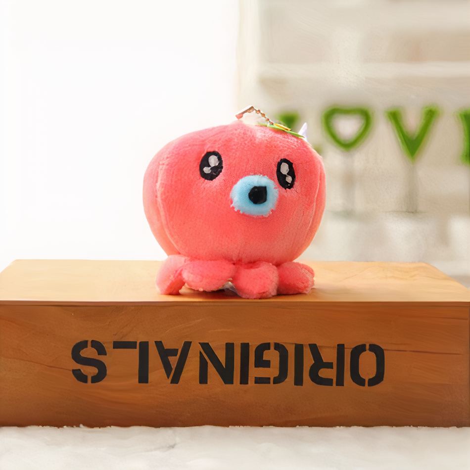 Peluche pieuvre rouge porte-clés mignon marin déco
