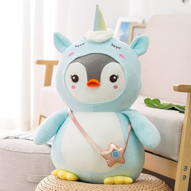 Peluche Pingouin Déguisement Licorne  Plopino | Peluche World 30 cm