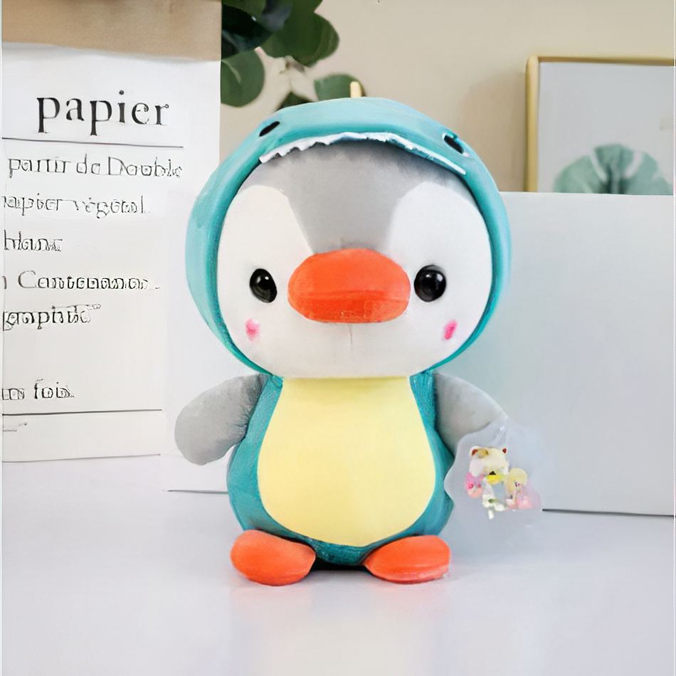 Peluche pingouin dinosaure mignon déguisement enfant doux