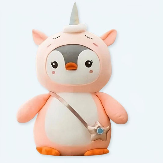Peluche pingouin licorne rose moelleuse amusante enfant