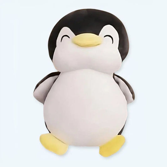 Peluche pingouin noir doux collection hiver sourire chaleureux