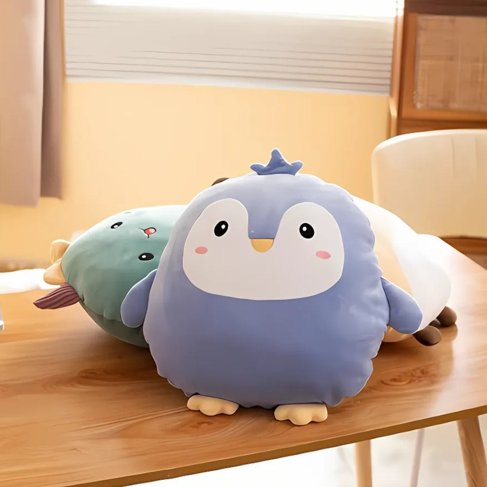 Peluche pingouin ronde douce enfant hiver câlin