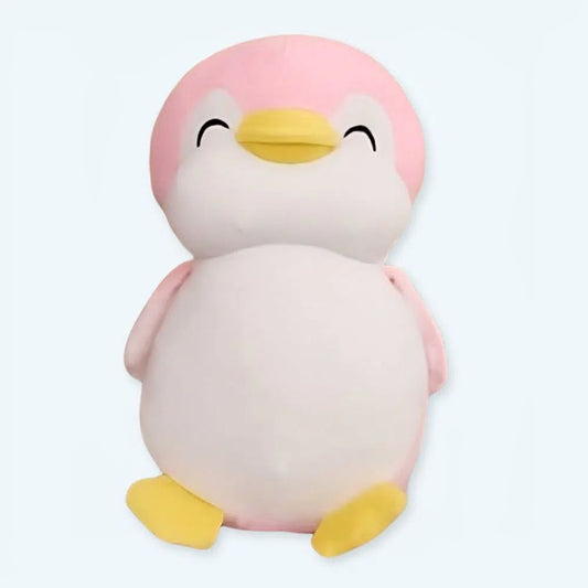 Peluche pingouin rose doux compagnon enfant hiver chaleureux