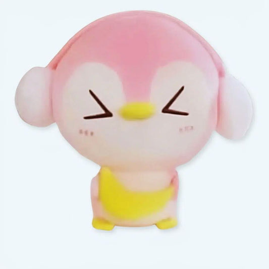 Peluche pingouin rose doux hiver cache oreilles cozy
