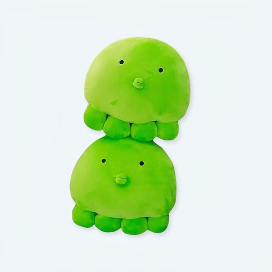 Peluche poulpe verte oreiller doux confort océan