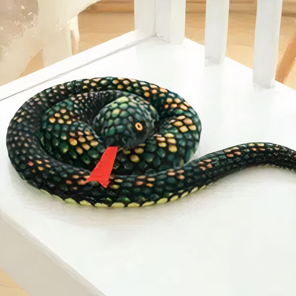 Peluche python vert doux jungle serpent réaliste peluche