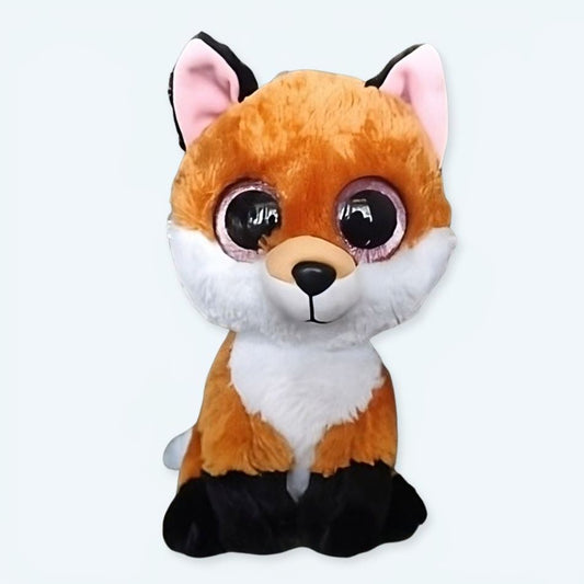 Peluche renard doux aux yeux noirs charmeurs forêt