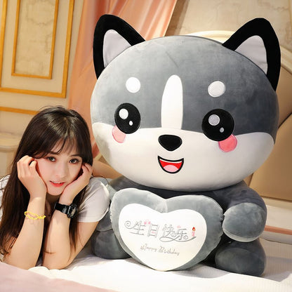 Peluche renard géant doux câlin pour enfant hiver