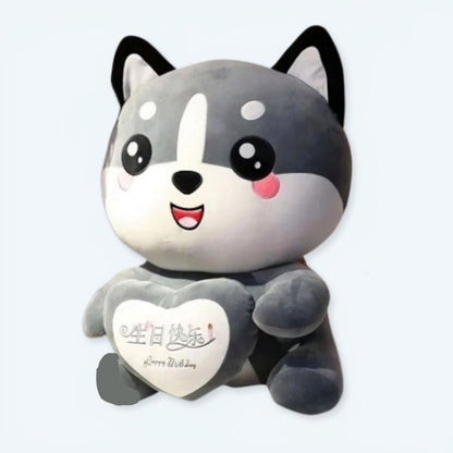 Peluche renard géant doux câlin pour enfant hiver