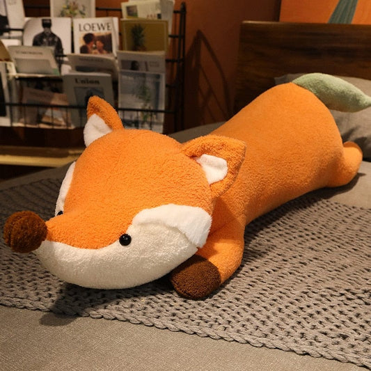 Peluche renard géant roux au gros museau