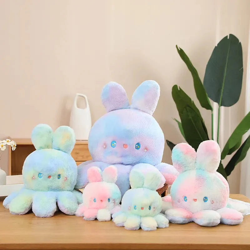 Peluche réversible aux grandes oreilles douce et coloré