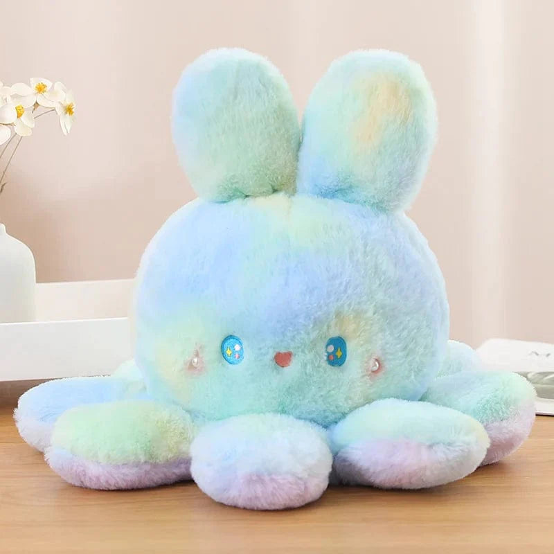 Peluche réversible aux grandes oreilles douce et coloré