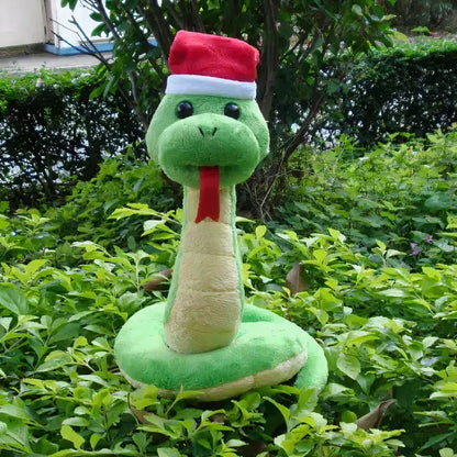 Peluche serpent Noël doux vert enfant câlin hiver