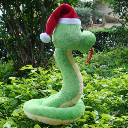 Peluche serpent Noël doux vert enfant câlin hiver