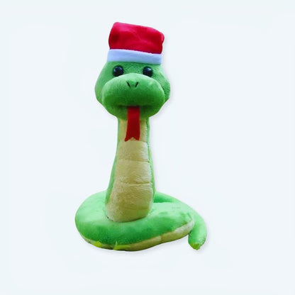 Peluche serpent Noël doux vert enfant câlin hiver