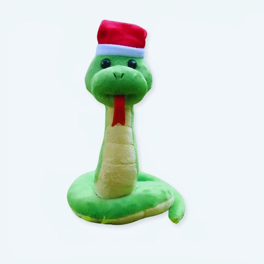 Peluche serpent Noël doux vert enfant câlin hiver