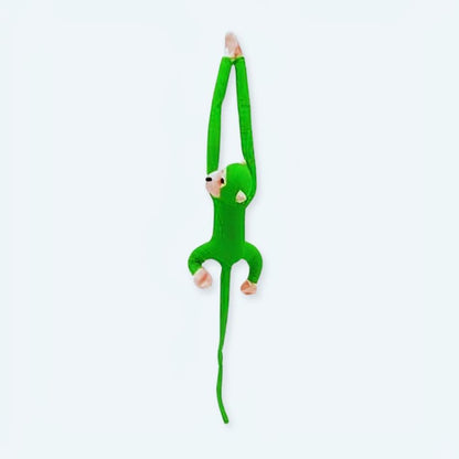 Peluche singe kawaii douce longue queue verte jungle
