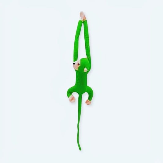 Peluche singe kawaii douce longue queue verte jungle