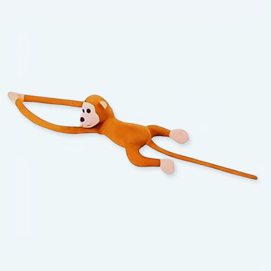Peluche singe kawaii marron queue longue douce enfant
