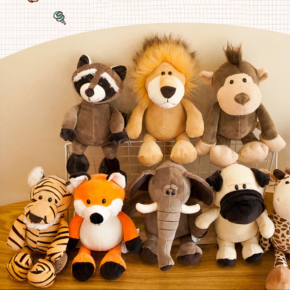 Peluche singe marron doux enfant jungle câlin
