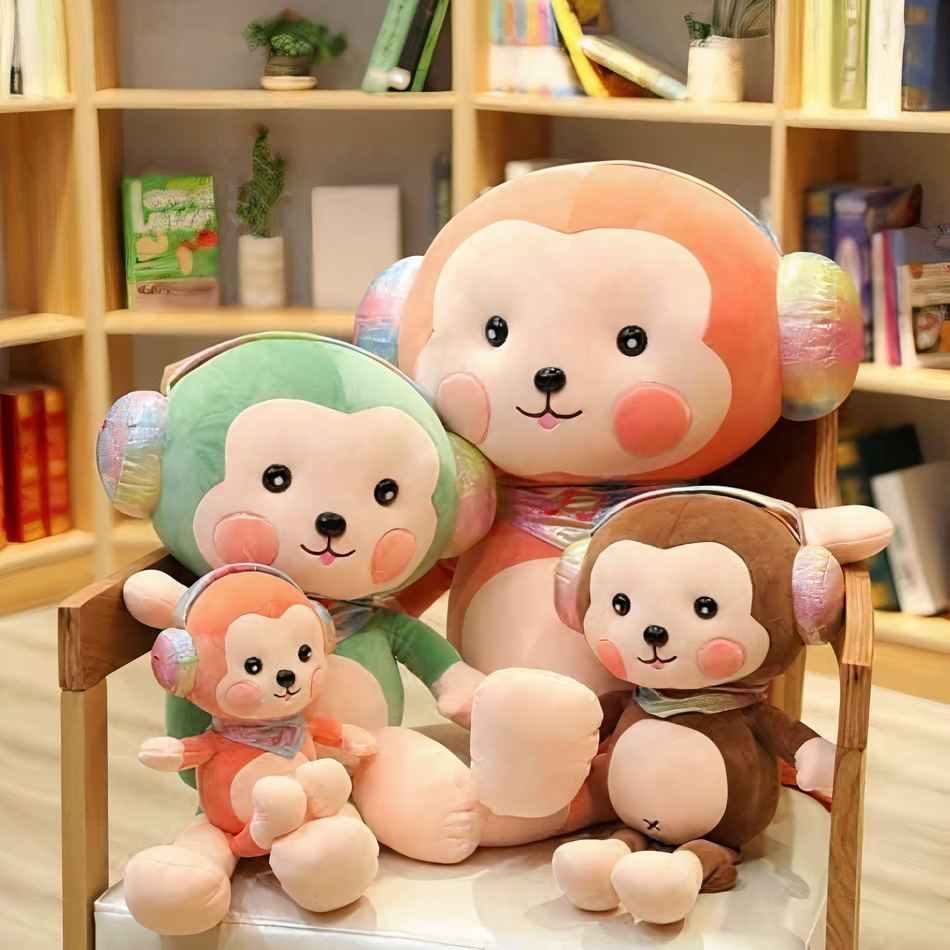 Peluche singe rouge mignon douce câline enfant