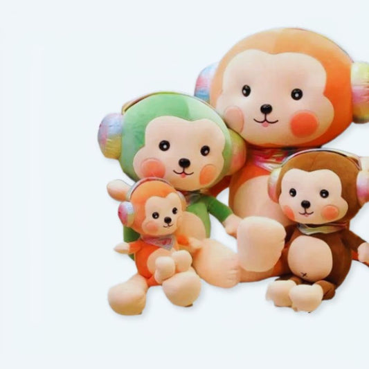 Peluche singe rouge mignon douce câline enfant