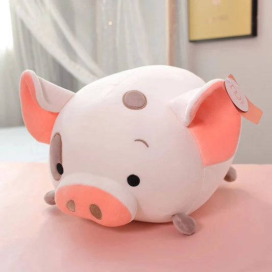 Peluche squishmallow cochon blanc mignon