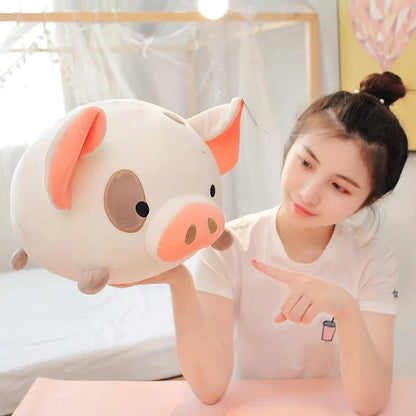 Peluche squishmallow cochon blanc mignon