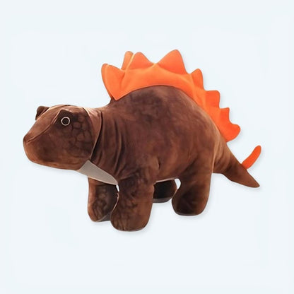 Peluche stégosaure marron doux dino préhistorique enfant