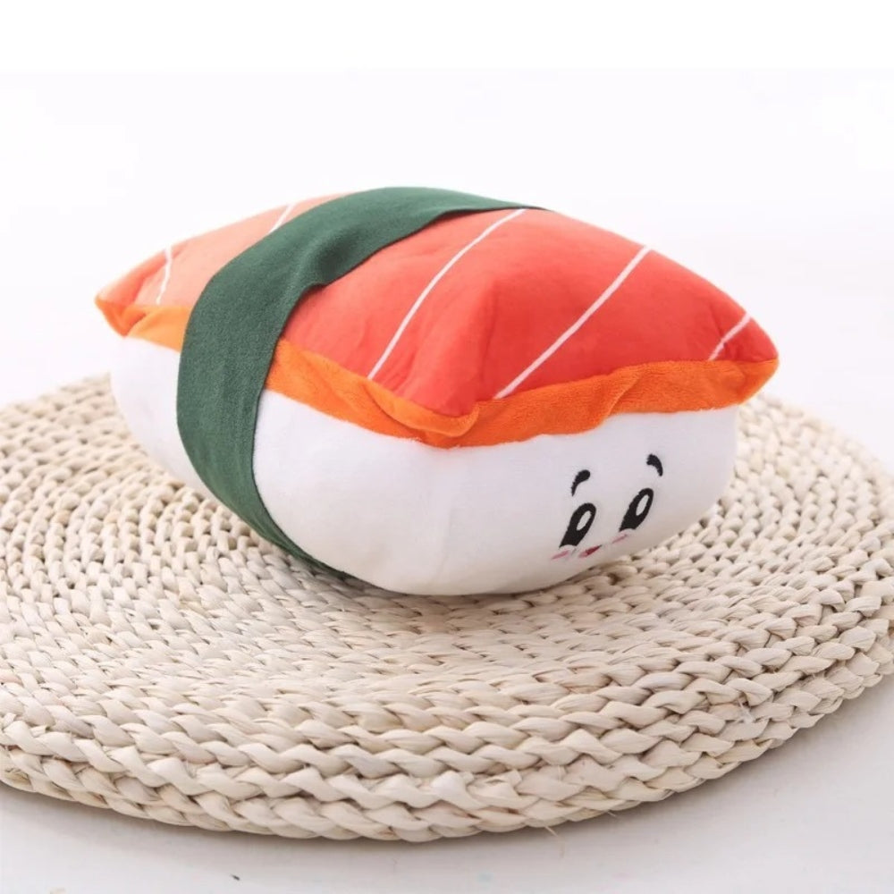 Peluche sushi saumon moelleuse pour enfant chambre cosy