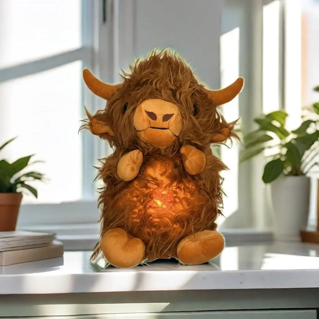 Peluche taureau doux musical apaisant enfant nuit