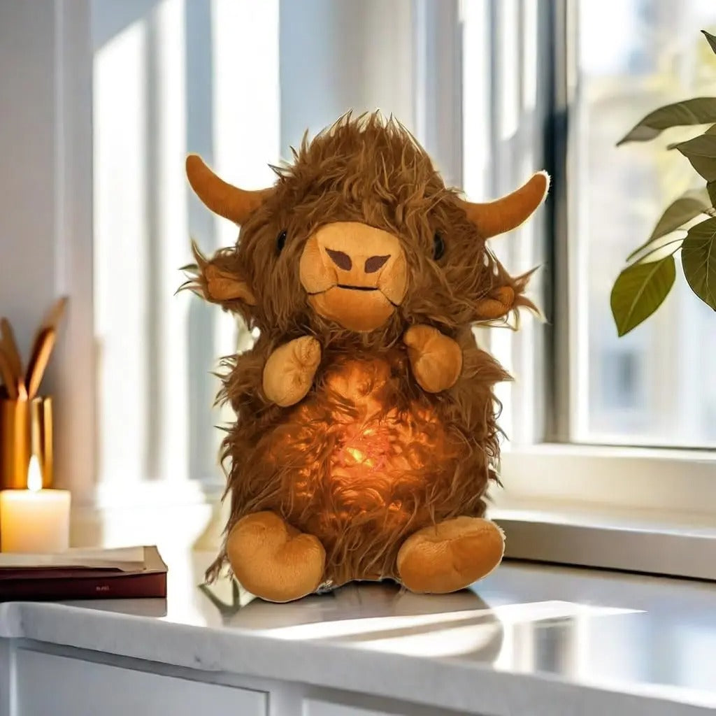 Peluche taureau doux musical apaisant enfant nuit