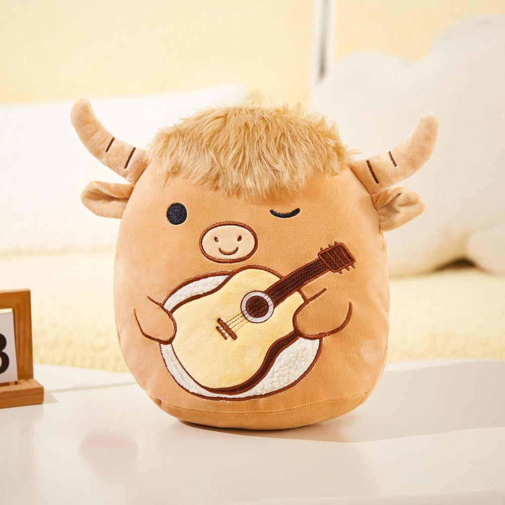 Peluche taureau musicien douce Squishmallow amusant