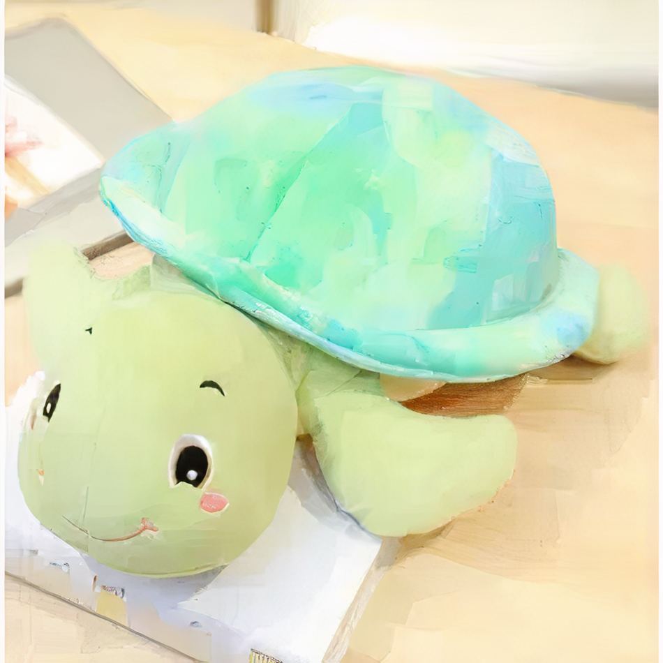 Peluche tortue bleue douce enfant océan câlin