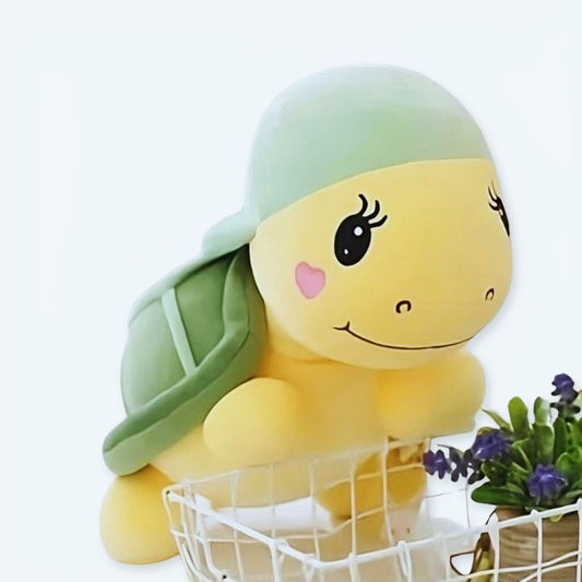 Peluche tortue verte douce casquette mignon enfant