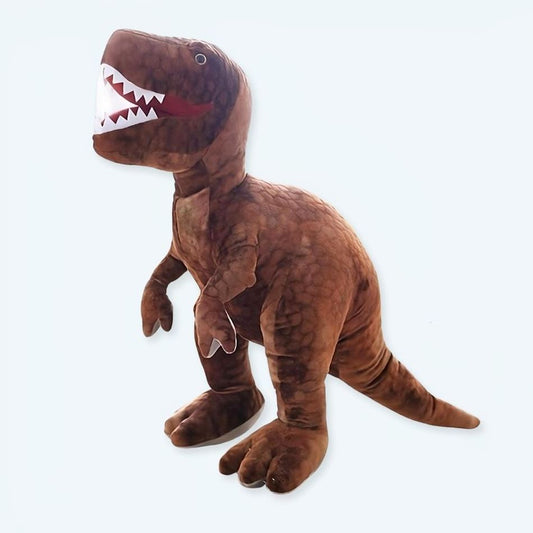 Peluche tyrannosaure marron réaliste enfant sauvage