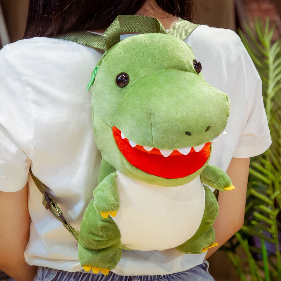 Peluche tyrannosaure sac à dos enfant doux amusant