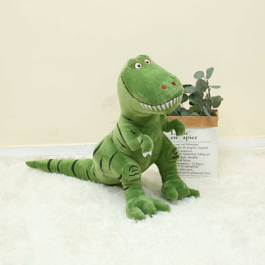 Peluche tyrannosaure vert doux enfant jurassique amusant